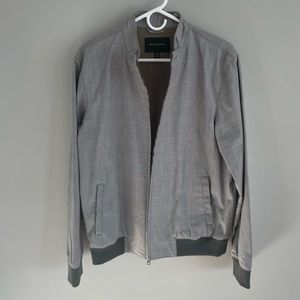 Banana Republic Grey Plaid Golf Coat